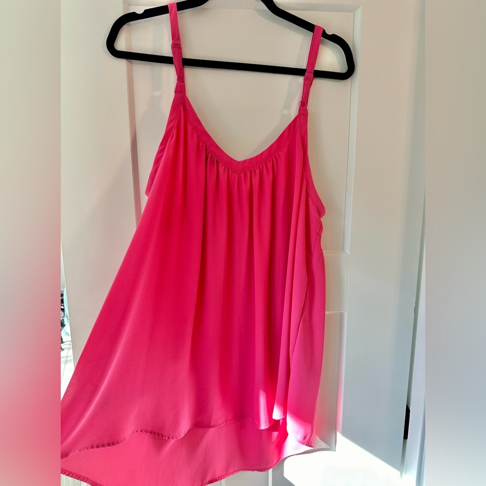 Torrid Pink V-Neck Flowy Swing Cami, 2x